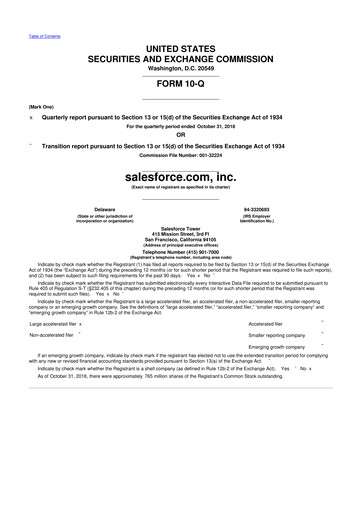 Vorschaubild Salesforce 10-Q Quartalsbericht 2019 