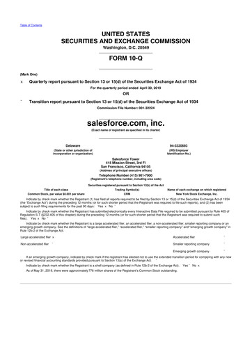 Vorschaubild Salesforce 10-Q Quartalsbericht 2020 