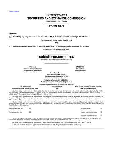 Vorschaubild Salesforce 10-Q Quartalsbericht 2020 