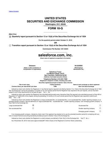 Vorschaubild Salesforce 10-Q Quartalsbericht 2020 