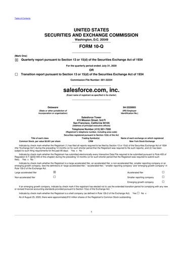 Vorschaubild Salesforce 10-Q Quartalsbericht 2021 