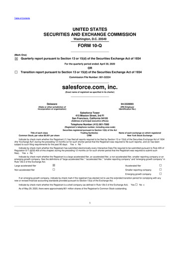 Vorschaubild Salesforce 10-Q Quartalsbericht 2021 