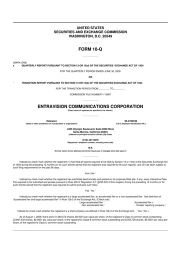 Thumbnail Entravision Communications
 10-Q Quarterly Report FY 