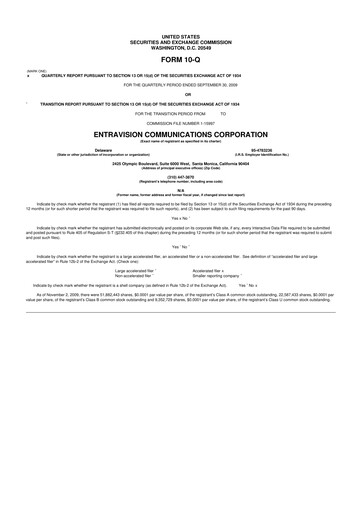 Thumbnail Entravision Communications
 10-Q Quarterly Report FY 