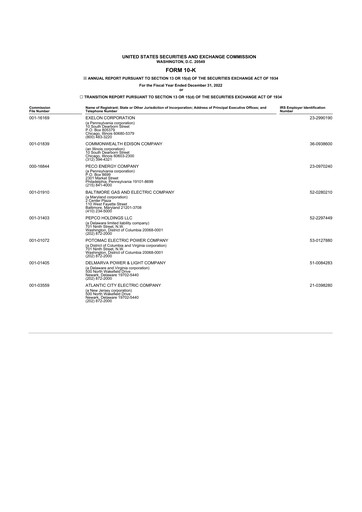 Thumbnail Exelon Corporation 10-K Annual Report 2022