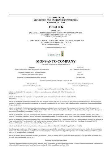 Thumbnail Monsanto 10-K Annual Report 2013