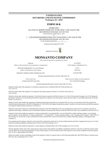 Thumbnail Monsanto 10-K Annual Report 2017