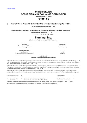 Thumbnail Illumina 10-Q Quarterly Report FY2012 