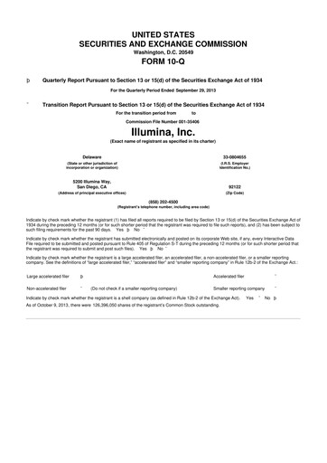Thumbnail Illumina 10-Q Quarterly Report FY2013 