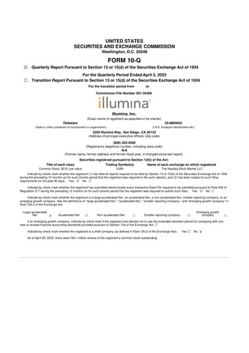 Thumbnail Illumina 10-Q Quarterly Report FY2023 