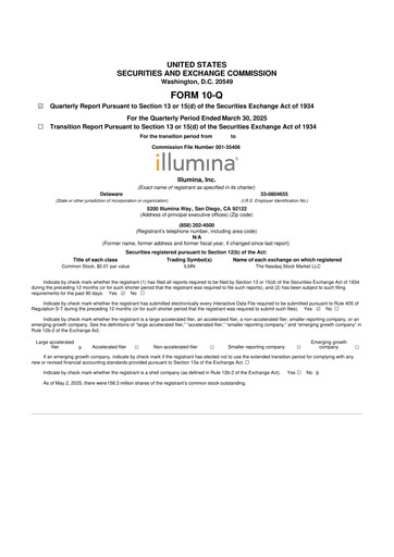 Thumbnail Illumina 10-Q Quarterly Report FY2025 