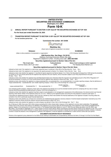 Thumbnail Illumina 10-K Annual Report 2025