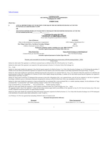 Thumbnail Visteon 10-K Annual Report 2015