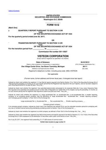 Thumbnail Visteon 10-Q Quarterly Report FY2017 