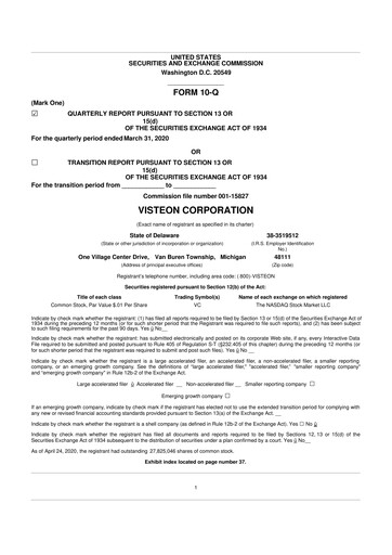 Thumbnail Visteon 10-Q Quarterly Report FY2020 