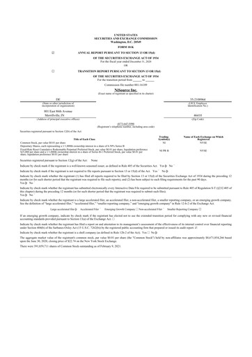 Thumbnail NiSource
 10-K Annual Report 2020