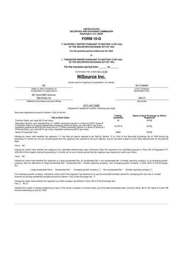 Thumbnail NiSource
 10-Q Quarterly Report FY2023 