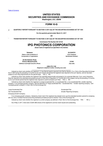 Thumbnail IPG Photonics 10-Q Quarterly Report FY2017 