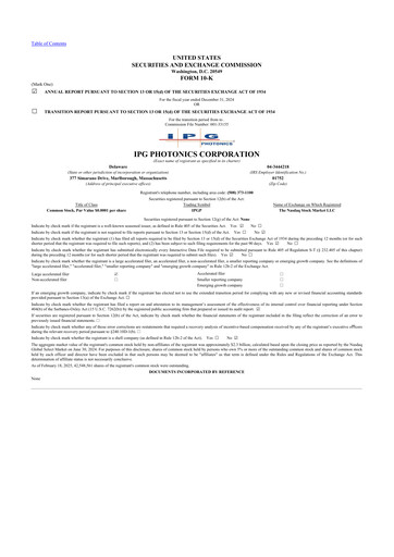 Thumbnail IPG Photonics 10-K Annual Report 2024