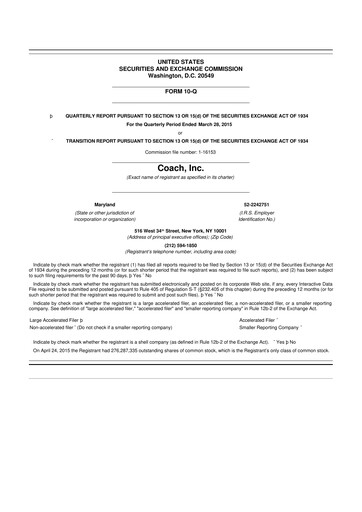 Miniature Tapestry 10-Q Rapport trimestriel  