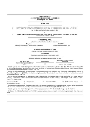 Thumbnail Tapestry 10-Q Quarterly Report FY2023 