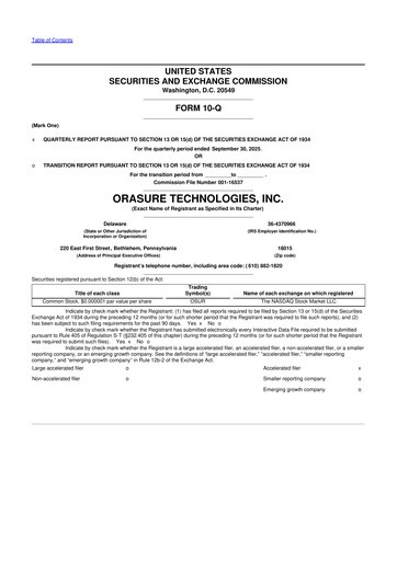 Thumbnail OraSure Technologies 10-Q Quarterly Report FY2025 