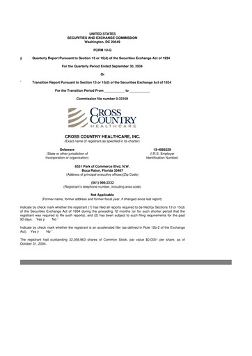 Thumbnail Cross Country Healthcare 10-Q Quarterly Report FY 