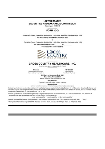 Thumbnail Cross Country Healthcare 10-Q Quarterly Report FY 
