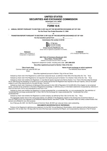 Thumbnail Cross Country Healthcare 10-K Annual Report 