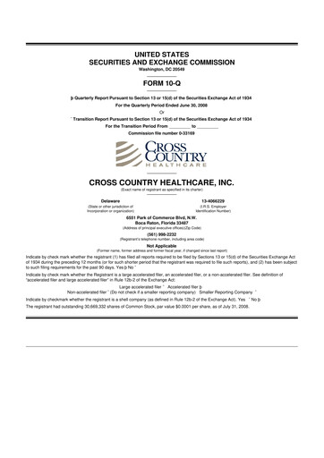 Thumbnail Cross Country Healthcare 10-Q Quarterly Report FY 