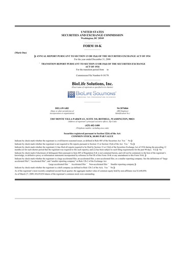 Vorschaubild Biolife Solutions
 10-K Jahresbericht 