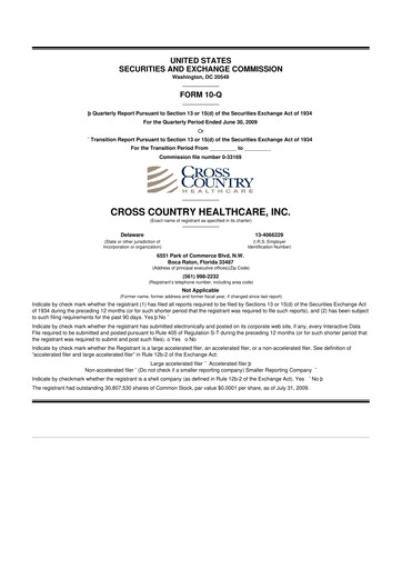 Thumbnail Cross Country Healthcare 10-Q Quarterly Report FY 