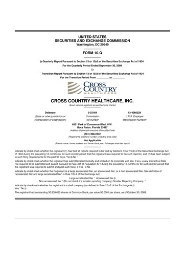 Thumbnail Cross Country Healthcare 10-Q Quarterly Report FY 