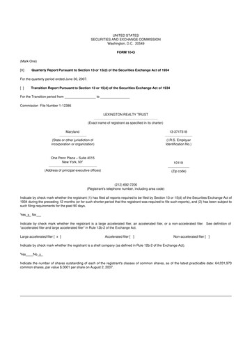 Thumbnail LXP Industrial Trust 10-Q Quarterly Report FY 