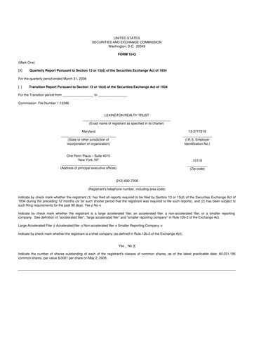 Thumbnail LXP Industrial Trust 10-Q Quarterly Report FY 