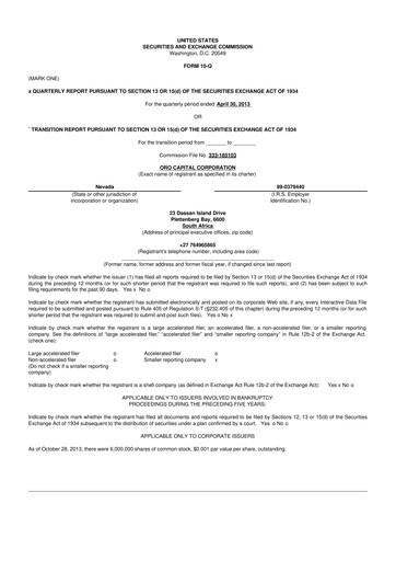 Thumbnail Synergy CHC 10-Q Quarterly Report FY2012 