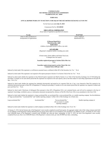 Thumbnail Synergy CHC 10-K Annual Report 2012