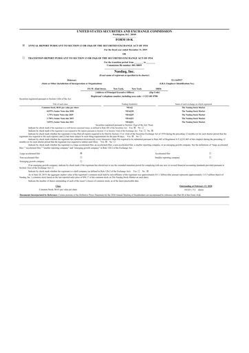 Thumbnail Nasdaq 10-K Annual Report 2019