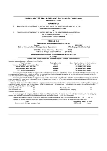 Thumbnail Nasdaq 10-Q Quarterly Report FY2023 