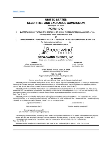Thumbnail Broadwind 10-Q Quarterly Report FY 