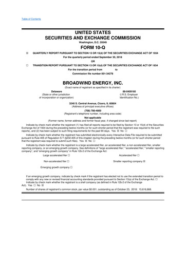 Thumbnail Broadwind 10-Q Quarterly Report FY 