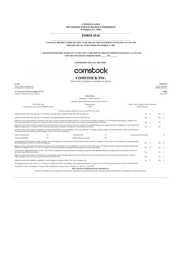 Thumbnail Comstock Inc. 10-K Annual Report 2023