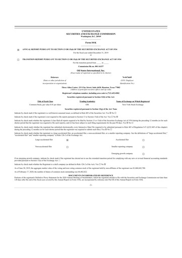 Thumbnail Oil States International
 10-K Annual Report 2019