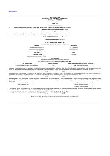Thumbnail Oil States International
 10-Q Quarterly Report FY 