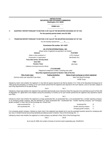 Thumbnail Oil States International
 10-Q Quarterly Report FY2026 