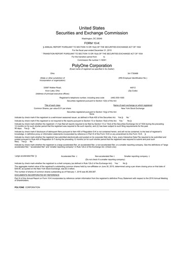 Thumbnail Avient 10-K Annual Report 2015