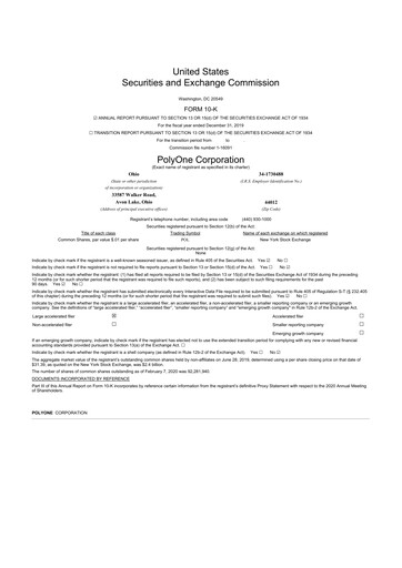 Thumbnail Avient 10-K Annual Report 2019