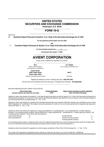 Miniature Avient 10-Q Rapport trimestriel 2022 