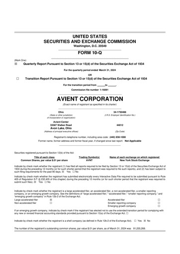 Miniature Avient 10-Q Rapport trimestriel 2024 