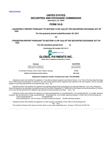 Thumbnail Global Payments 10-Q Quarterly Report FY2013 